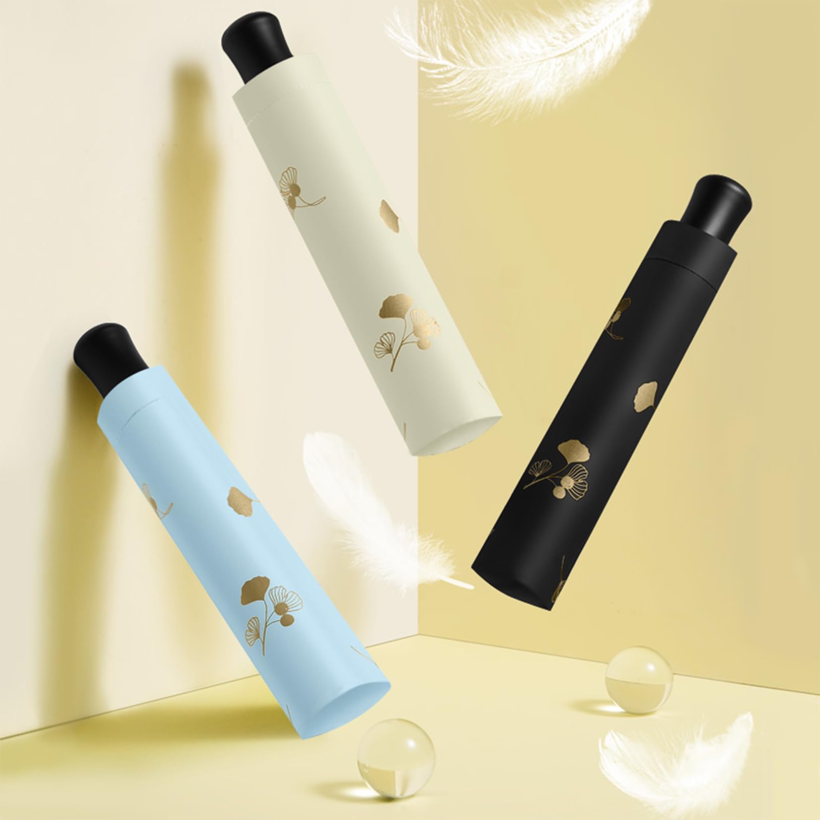 10ribs Umbrel de voyage à vent, parapluie portable et compact pour sac à dos, parapluie sol