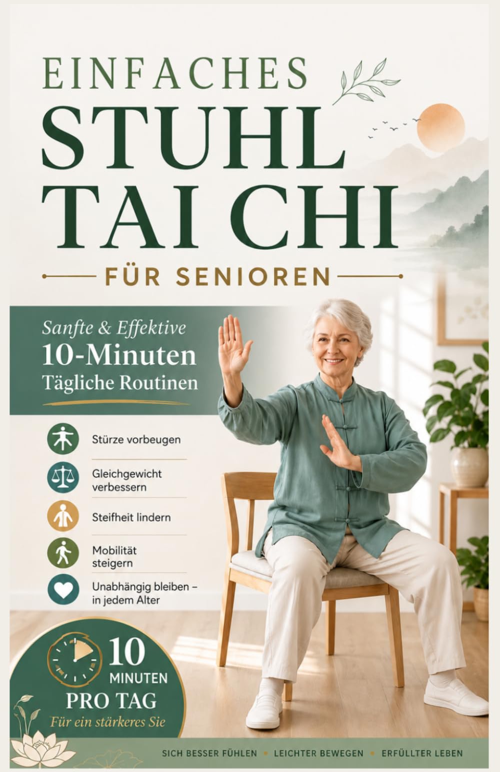 EINFACHER STUHL TAI CHI FÜR SENIOREN: Sanfte und effektiv 10-Minuten-Tagesroutinen Stürze verhindern, Gleichgewicht verbessern, Steifheit lindern ... bleiben Sie in jedem Alter unabhängig
