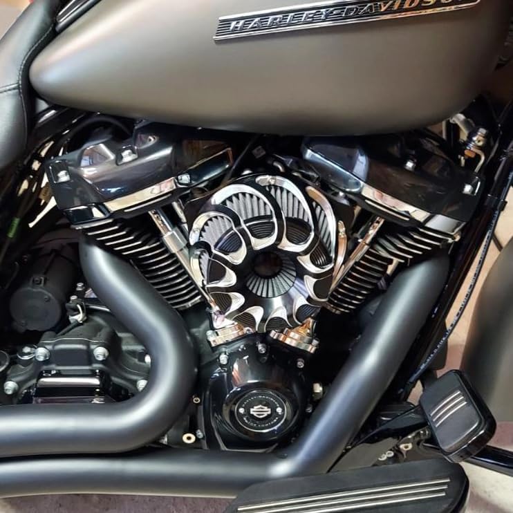 Miniatura 2 de Kit de filtro de filtro de aspiración de aire de motor CNC de corte de borde de aluminio M8 apto para 2017-2020 FLHXS Street Glide Special Touring