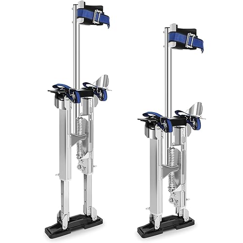 Miniatura 7 de FAHKNS Zancos para paneles de yeso de 18 a 30 pulgadas, zancos para adultos, zancos de trabajo de aluminio ajustables para láminas, pintura de