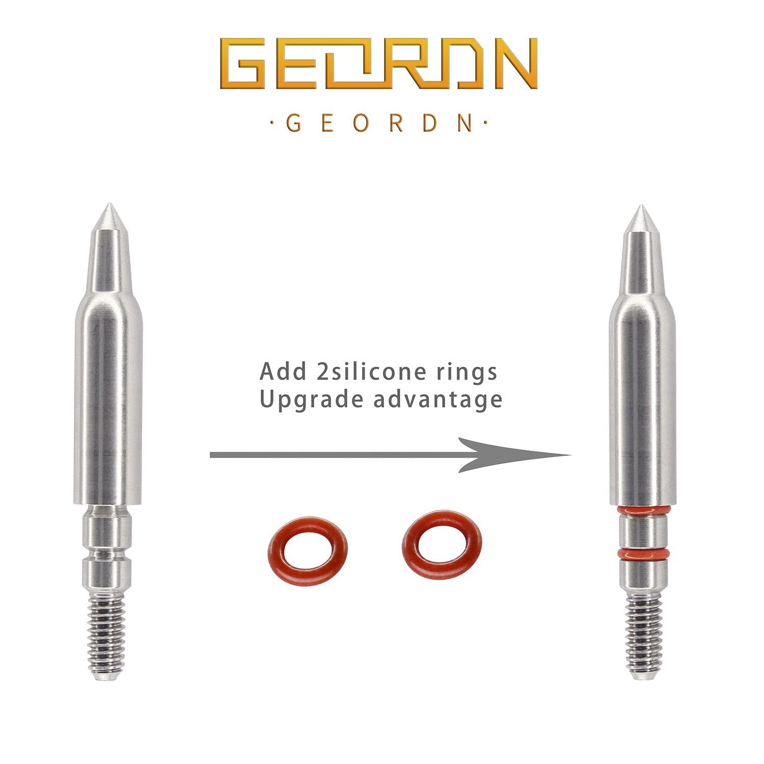 Geordn Stainless Steel Arrow Field Points 100/125/150/175/200 Grains, Target Archery, Arrow Points, 12 PCS (T 9/32