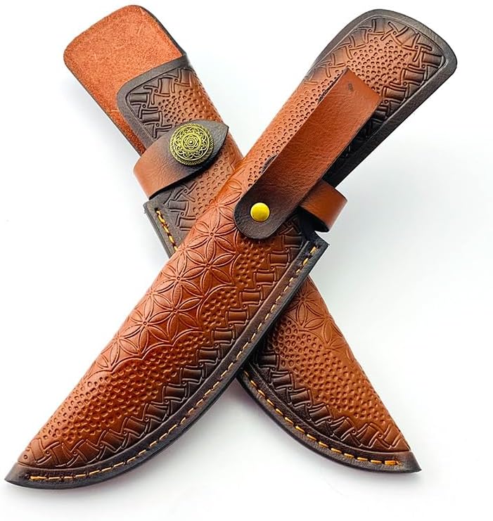 1PC Knife Sheath, Leather Knife Holster with Belt Loop and Snap Closure is Suitable for Outdoor Fixed Knives