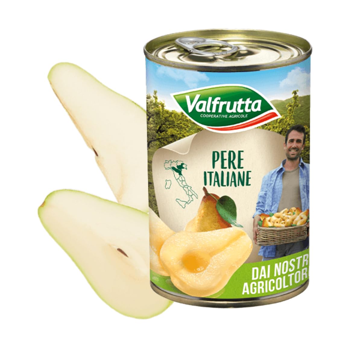 Frutta Valfrutta Pere Italiane allo Sciroppo Latta 12 x 411 gr