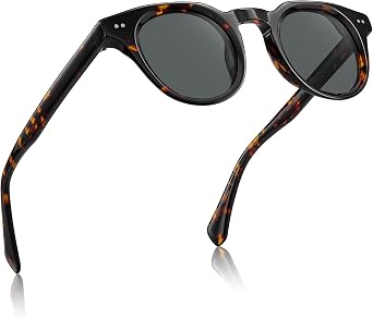 CARFIA Retro Sunglasses for Men Polarized UV400 Protection, Cool Round Acetate Fashion Shades