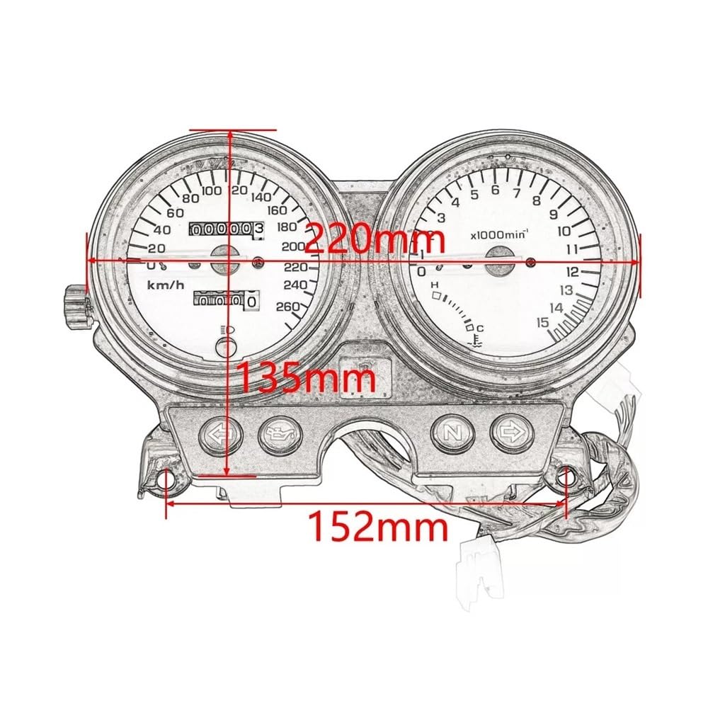 Contachilometri digitale Contagiri per moto, tachimetro, misuratore di carburante per CB600 per Hornet 600 1996-2002