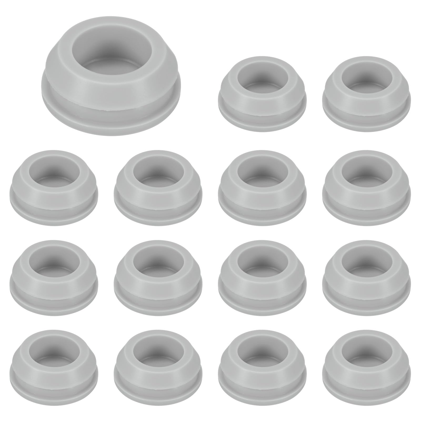 M METERXITY 15-Pack Silicone Hole Plugs, Snap in Locking Hole Plugs for 14-15mm Hole, Round Hole Rubber Plug Kitchen Bulkheads Waterproof Sealing