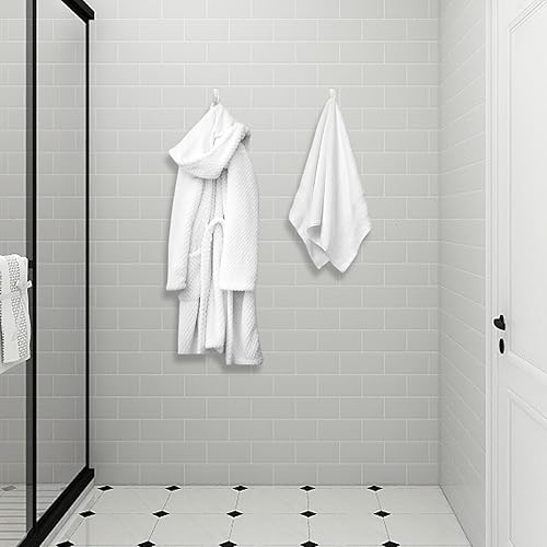 Miniatura 7 de Ganchos grandes de utilidad, 12 ganchos, 16 tiras, gancho de pared transparente con tiras extraíbles, organiza sin daños, se quita limpiamente,