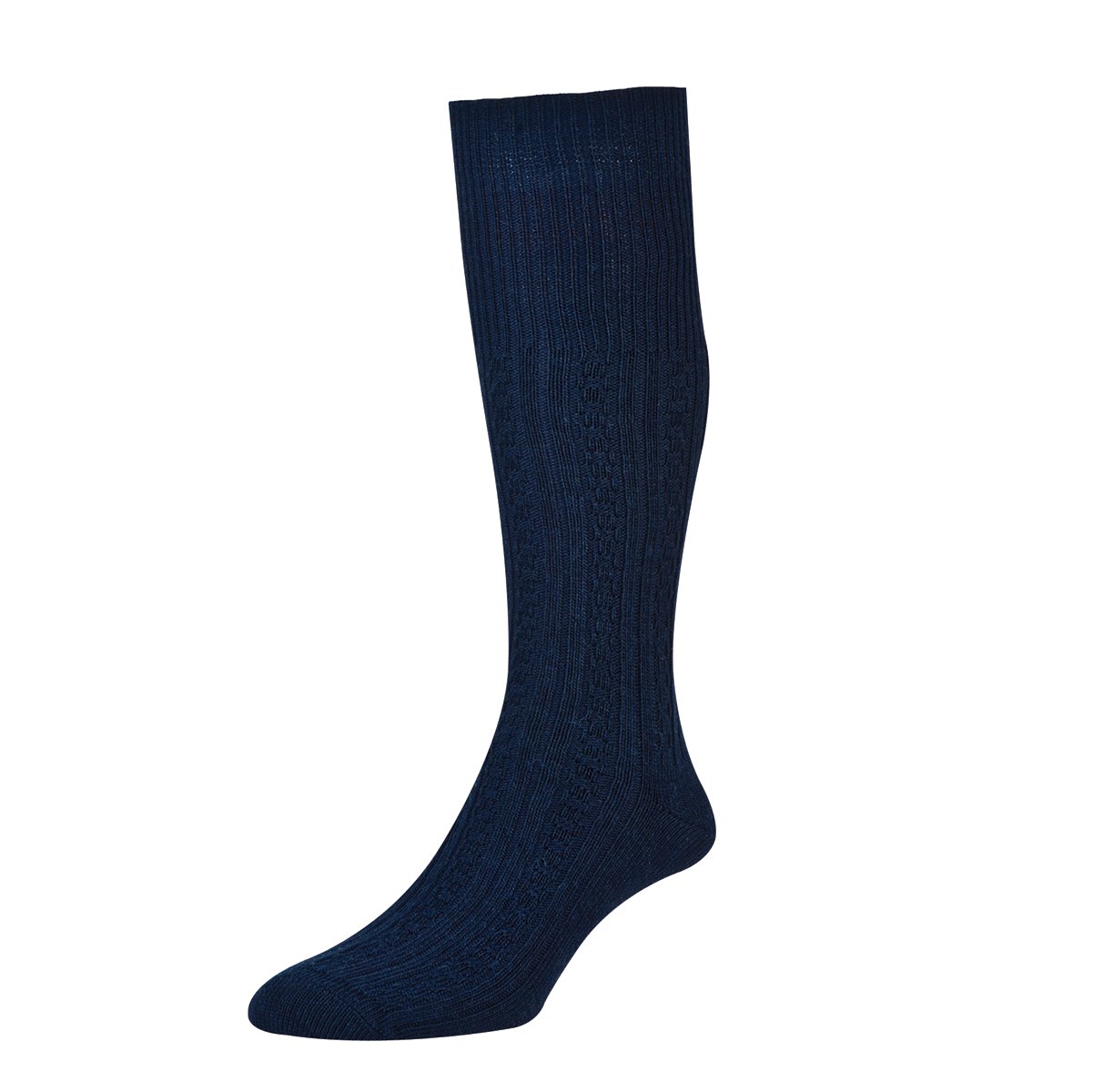 Hduk Mens Socks Men's Dark Navy Hj Hall Cable Knit Hj2005 Long Wool Rich Socks/Available In Uk Sizes 6-11 And 11-13 (Uk 6-11 Eur 39-45, )