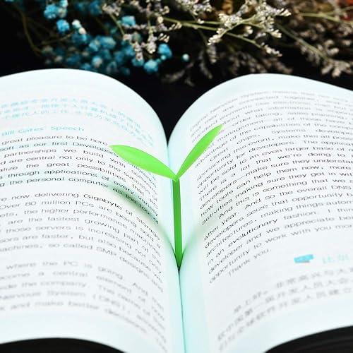 Miniatura 4 de 20 marcapáginas verdes pequeños pequeños de silicona verde, marcadores de hierba pequeña, lindo libro, decoración, regalo creativo para amantes de