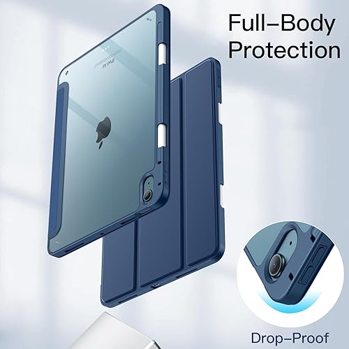 Miniatura 4 de JETech Funda para iPad Air 54 (20222020 de 54 generación de 10.9 pulgadas) con soporte para lápices, carcasa trasera transparente transparente,