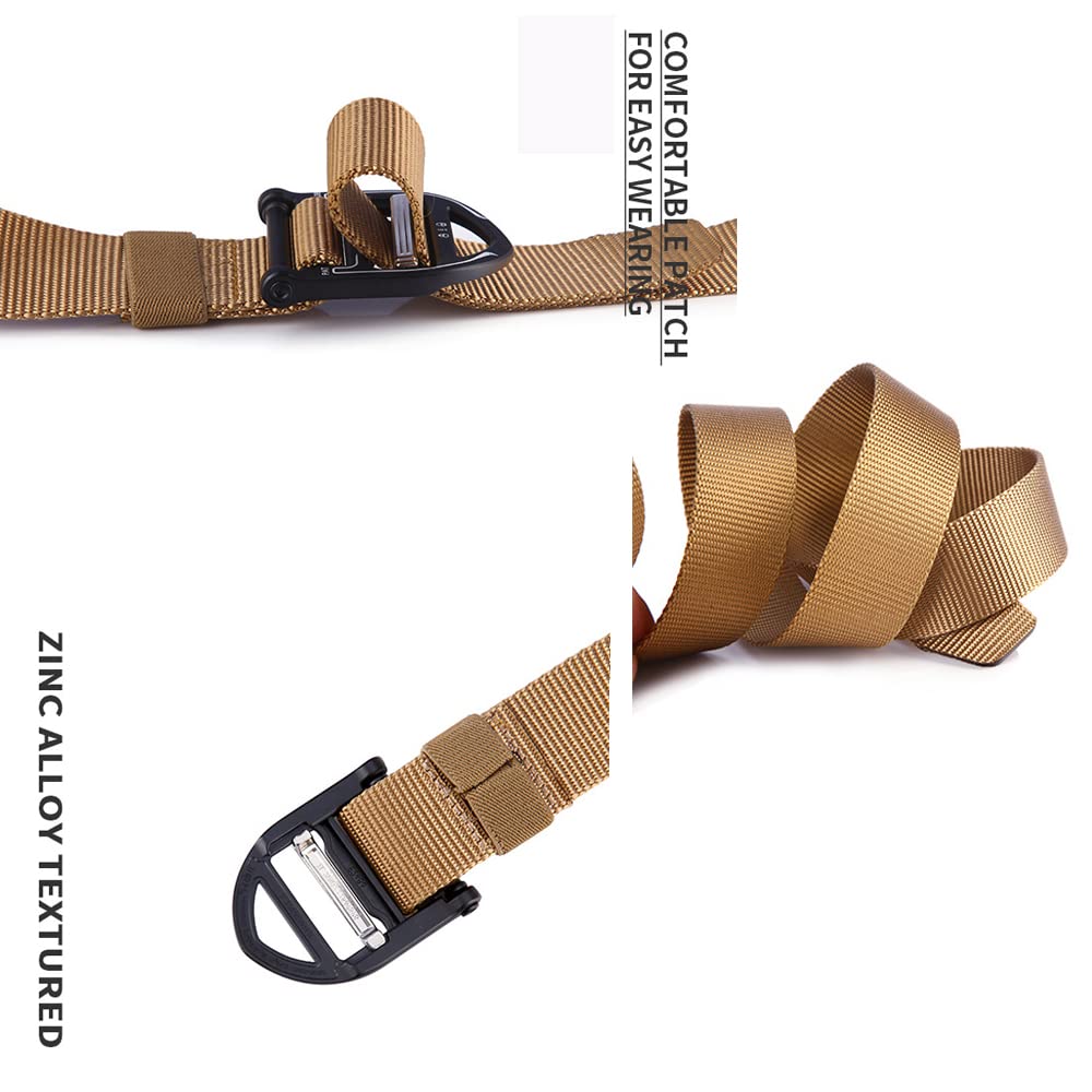 Herren-Nylon-Gürtel, Länge 125 cm, Militär-Stil, robuster Arbeitsgürtel, leicht, atmungsaktiv, Gürtel für Militär, Outdoor-Sport und den täglichen Gebrauch