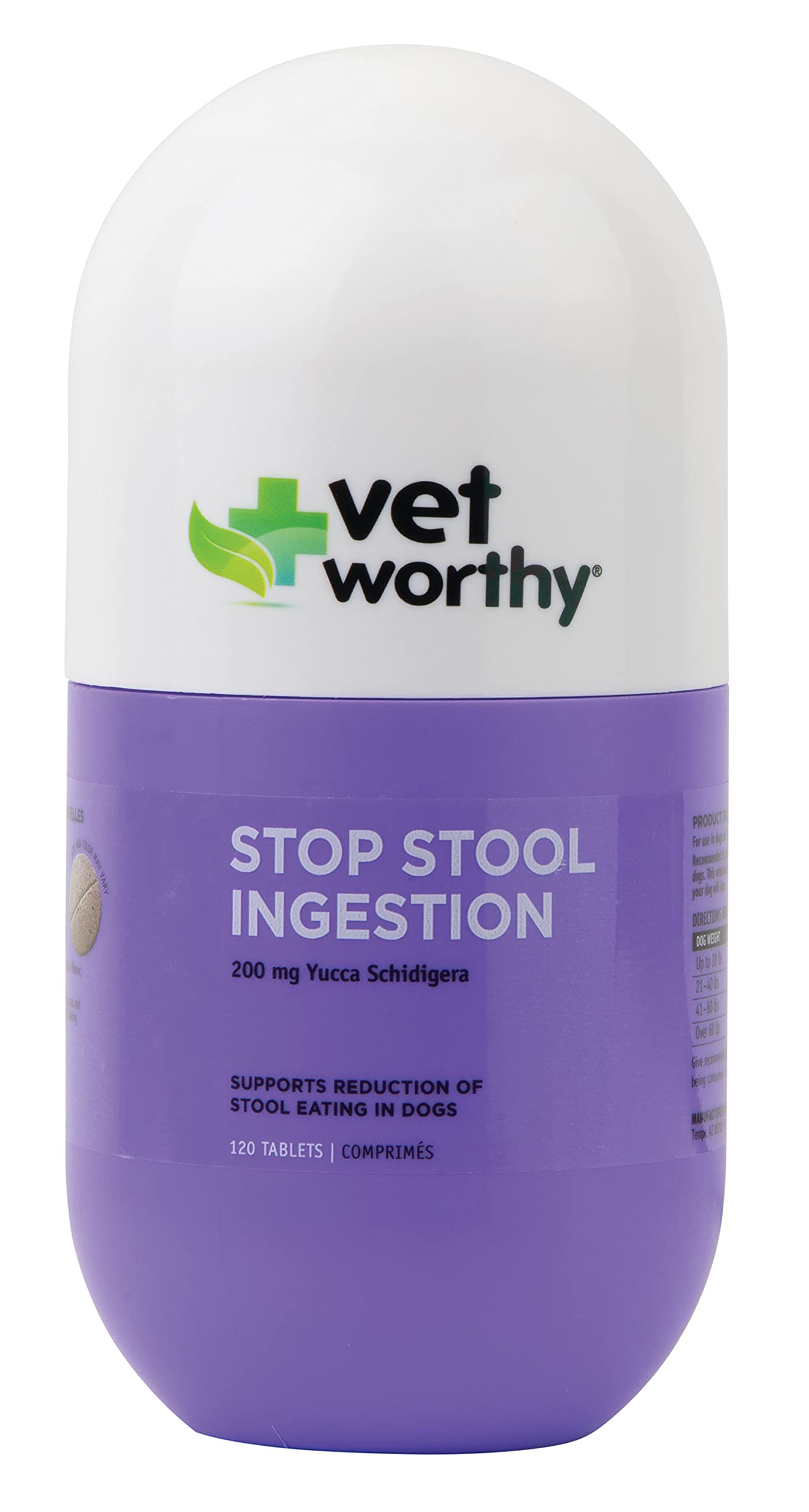 Vet Worthy Stop Stool Ingestion -Coprophagia - Dogs Supplement to Prevent Stool Eating - Dog Supplement with Yucca Schidigera, Parsley Leaf, Chamomile, Thiamine - Liver Flavor, 120 Chewable Tablets
