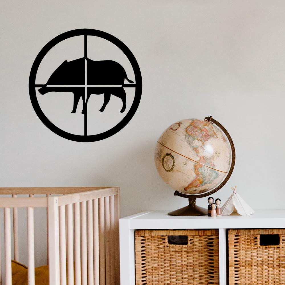 Gadgets Wrap Wall Decals 29CM Wall Stickers Black Color - (Hog Boar Fishing Scope Crosshairs)