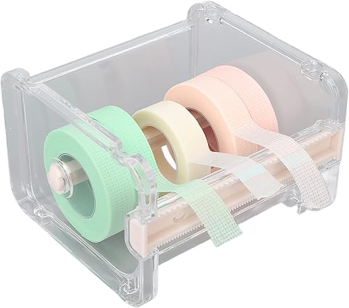 Agatige Cortador de cinta adhesiva transparente visible para escritorio, dispensador de cinta Washi, soporte de cinta en rollo para oficina en casa