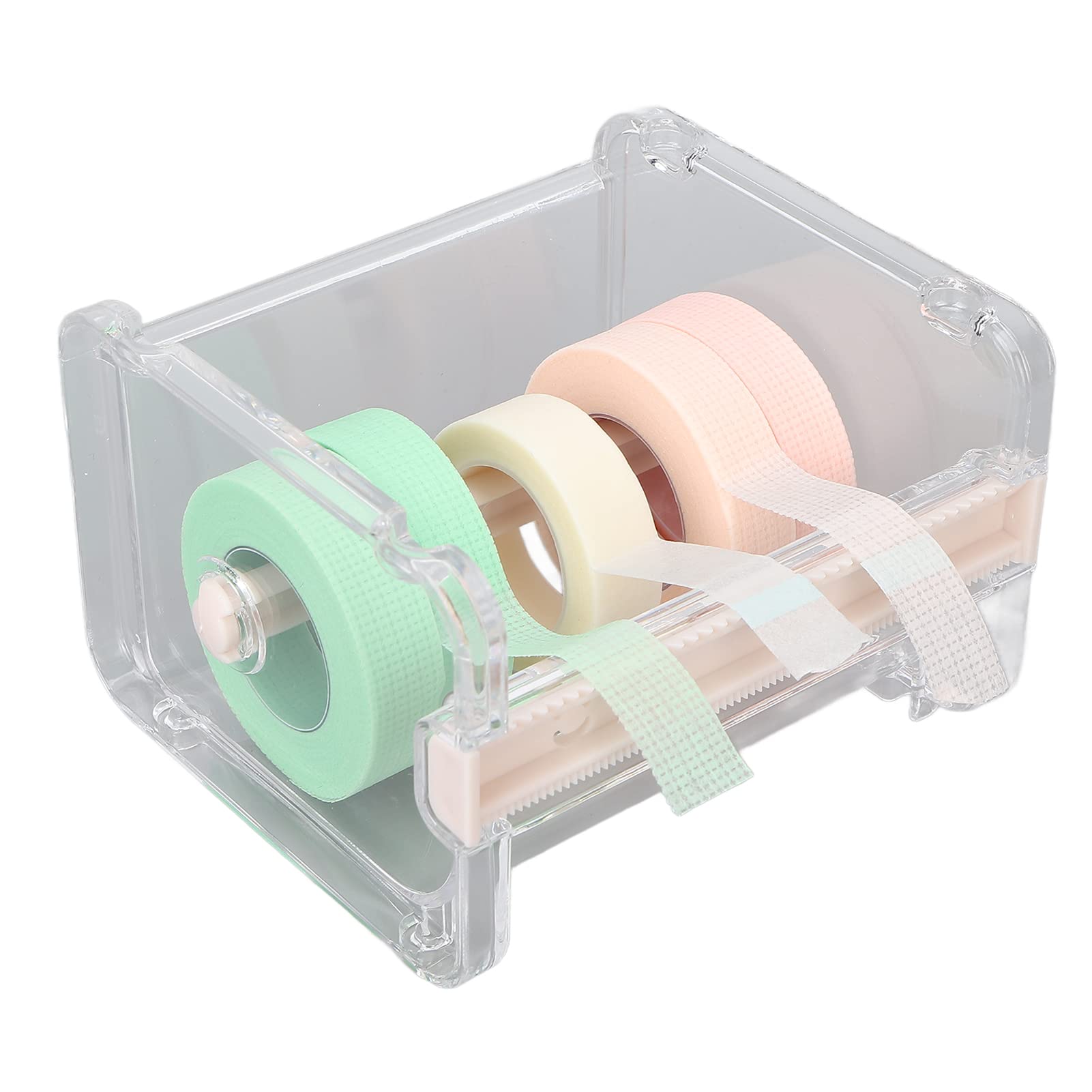 Agatige Transparent Visible Desktop Multi Masking Tape Cutter, Washi Tape Dispenser, Roll Tape Holder for Home Office School (Not Include Masking Tape)(Orange)