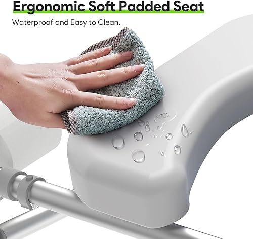 Miniatura 6 de Asiento de inodoro elevado con asas, marco de seguridad médica resistente de 400 libras, asistencia de baño para personas mayores, discapacitados,