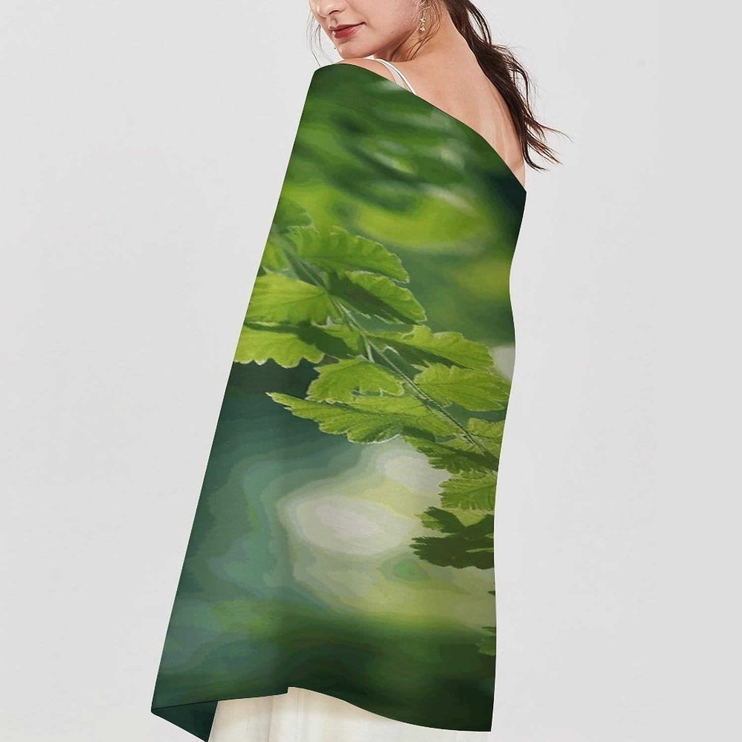 Green Tree Background Winter Scarf for Women Soft Tassel Scarves Oversized Wraps Long Shawl Cold Weather Thick Blanket Scarfs