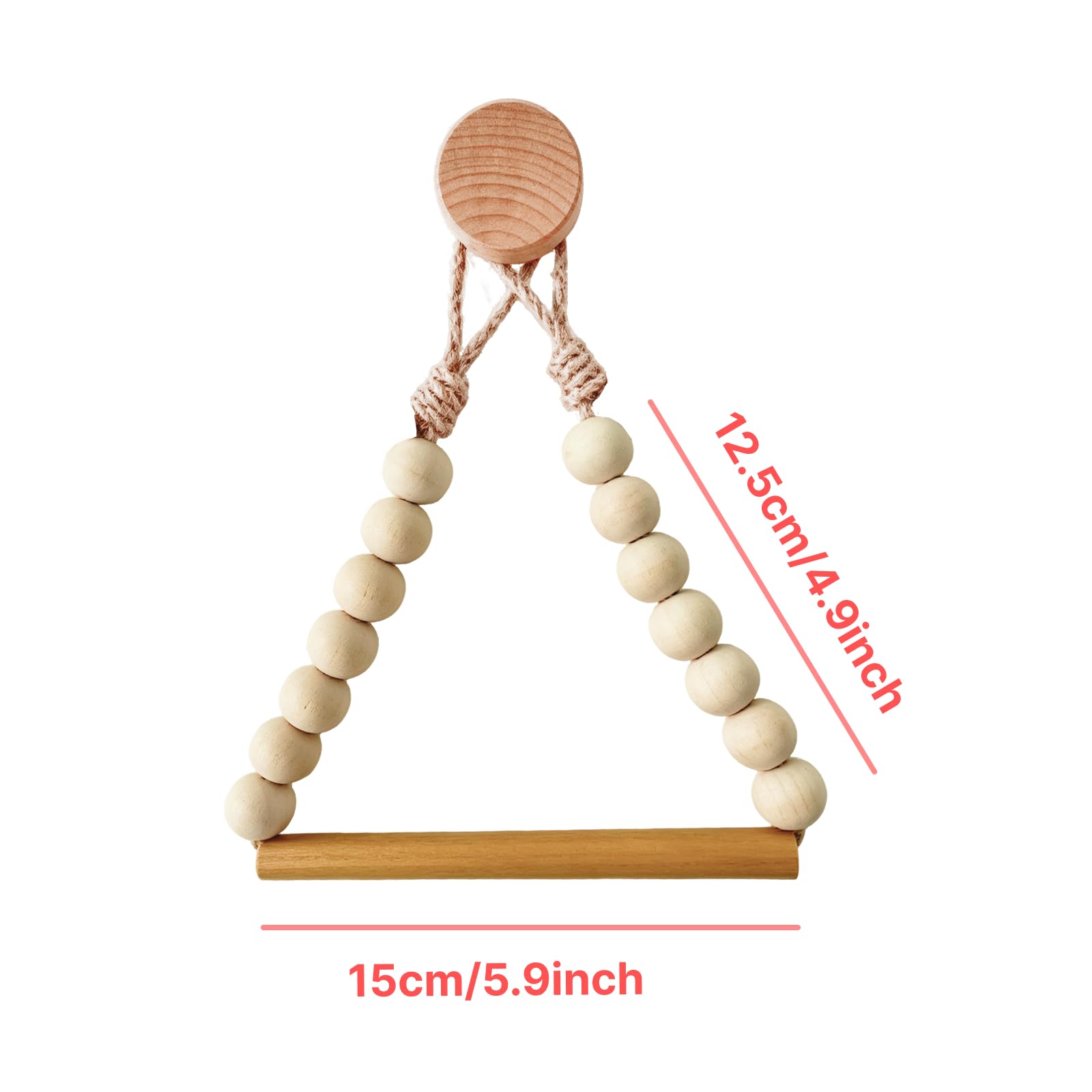 Bathroom Toilet Paper Holder Wooden Bead Toilet Roll Holder Hanging Toilet Paper String Holder (Wood Color) — Amazon image 3
