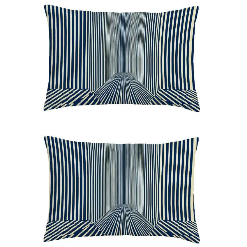 Outdoor Kissen Zusammenfassung Kissenbezug 30x50cm Große Sofakissen Linie Deko Gartenkissen Leinen Couch Dekokissen 2er Set Wetterfest...