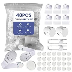 48-Pack Baby Proofing Kit, Child Safety Locks for Cabinet & Drawer, Outlet Covers, U-Shaped Locks & Door Knob Safety Covers, Complete Baby Protection for Home, Kitchen & Bathroom