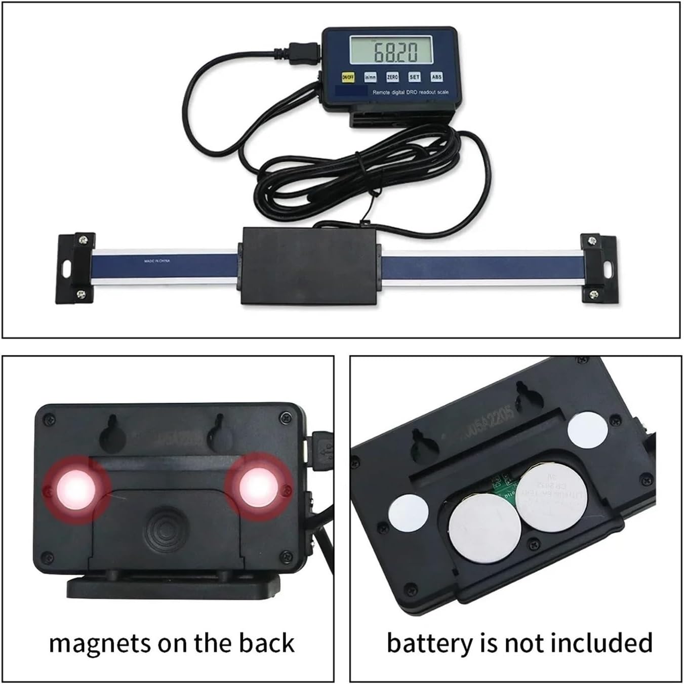 0-150mm Digital Linear Scale With Remote Display Digital Readout Linear Scale External Display Linear Ruler With Base - Precise Measurement(0-150mm)