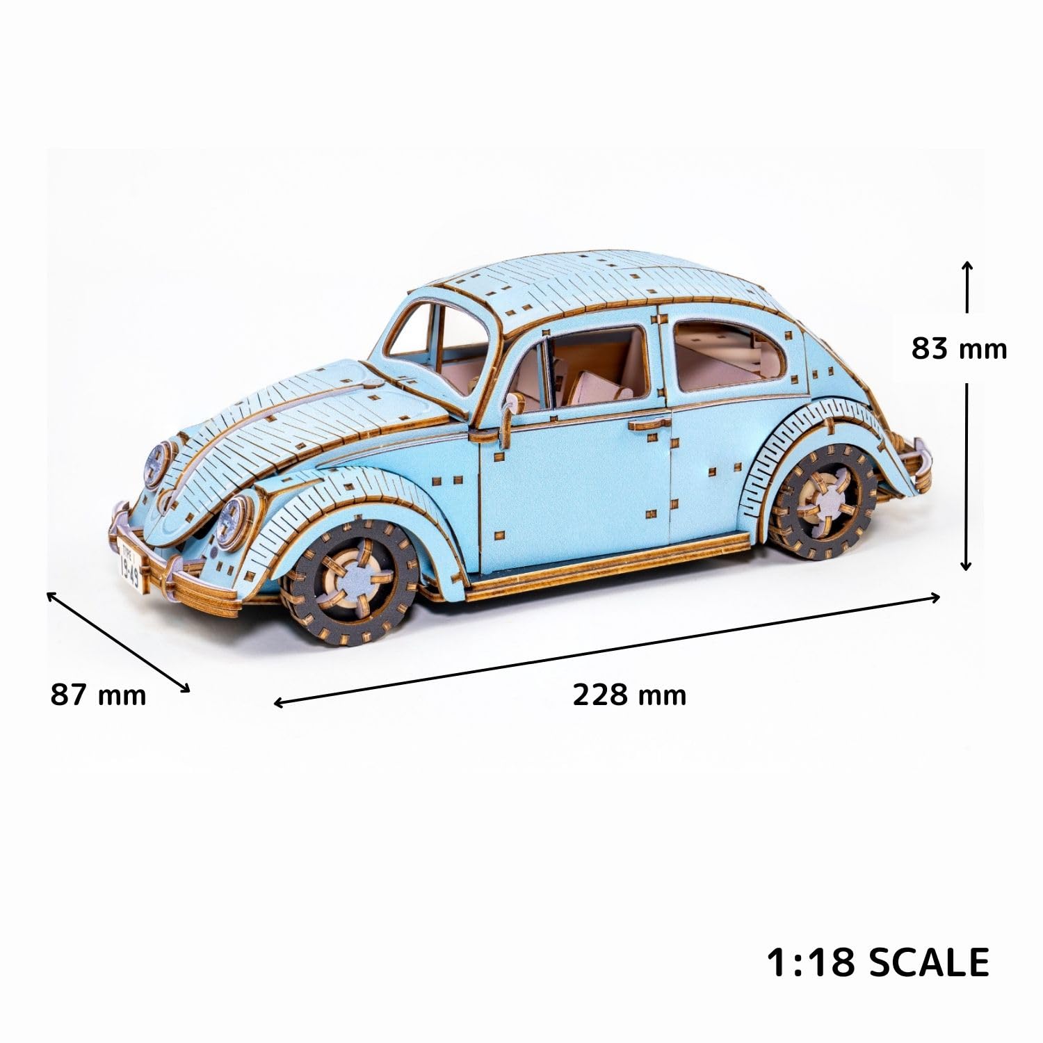 Volkswagen イラストパズル 2000ピース 立体パズル 木製 フォルクスワーゲン ビートル タイプ1 1949年式