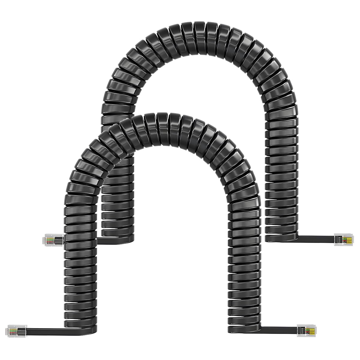 10 FT Pure-Copper Telephone Cord - RJ9 4P4C Landline Handset Cord Cable,10FT Coiled Handset Replacement Cable for Office/Home Phones, Stretchable