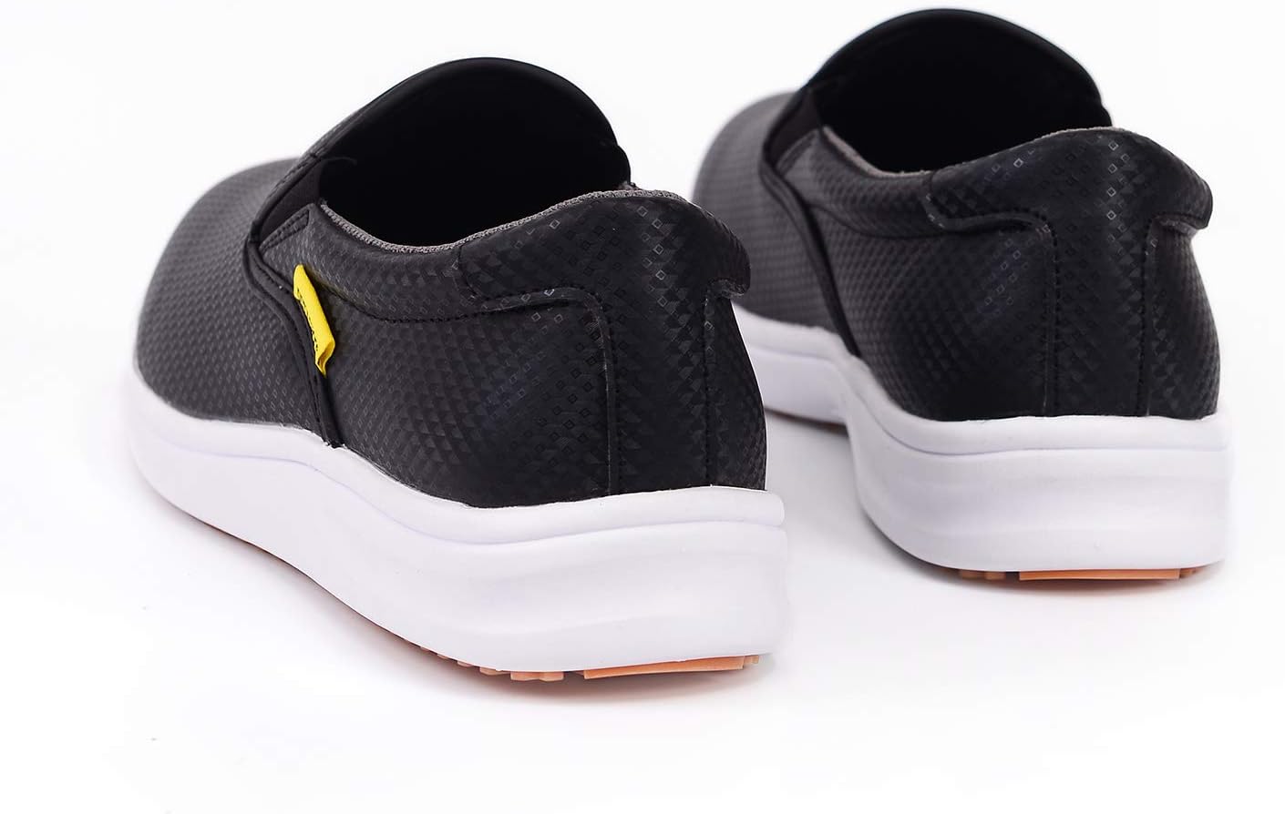 DDTX Slip Oil Resistant Slip-on Mens Work Shoes Black/White