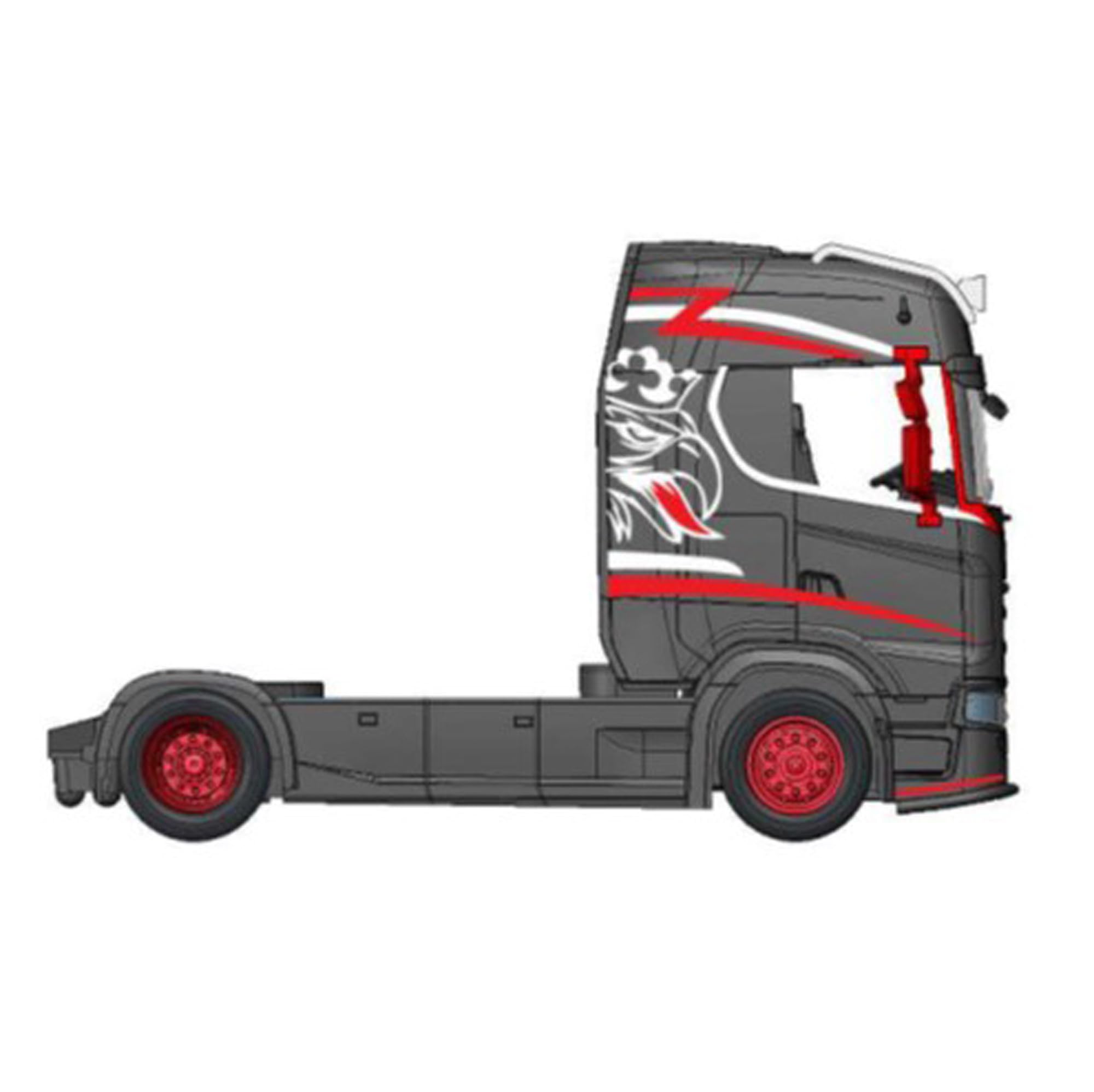 Bburago STREET FIRE HAULERS CUSTOM CABS - SCANIA S730 BLACK - 1:43 Scale - Incredibly Detailed Die-Cast Replica Collectible Truck