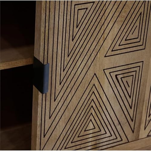 Furniture Of America Kanan Art Deco Solid Wood Sliding Door Buffet In Brown #TOP1