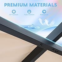 Vista 5 de MELLCOM Pérgola para exteriores de 10 x 10 pies, refugio independiente de metal con parasoles laterales ajustables, toldo para patios, patio Beige