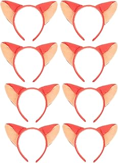 8 Pcs Cartoon Fox Halloween Hair Hoops Fox Ear Hair Hoops Halloween Hair Band Cartoon Fox Animal Ear Headband Cartoon Hair Band for Fancy Dress Party Halloween Cosplay Party