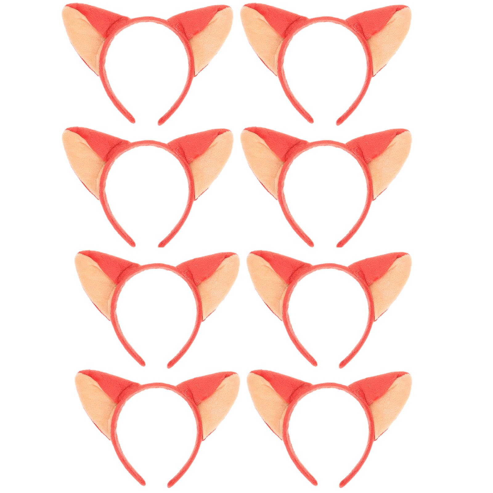Beavorty 8 Pcs Cartoon Fox Halloween Hair Hoops Fox Ear Hair Hoops Halloween Hair Band Cartoon Fox Animal Ear Headband Cartoon Hair Band for Fancy Dress Party Halloween Cosplay Party