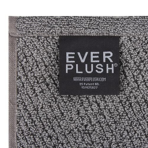 Everplush Hokime Ribbed Towels, Bath Towel Set - 6 Piece, Shitake Grey #TOP2