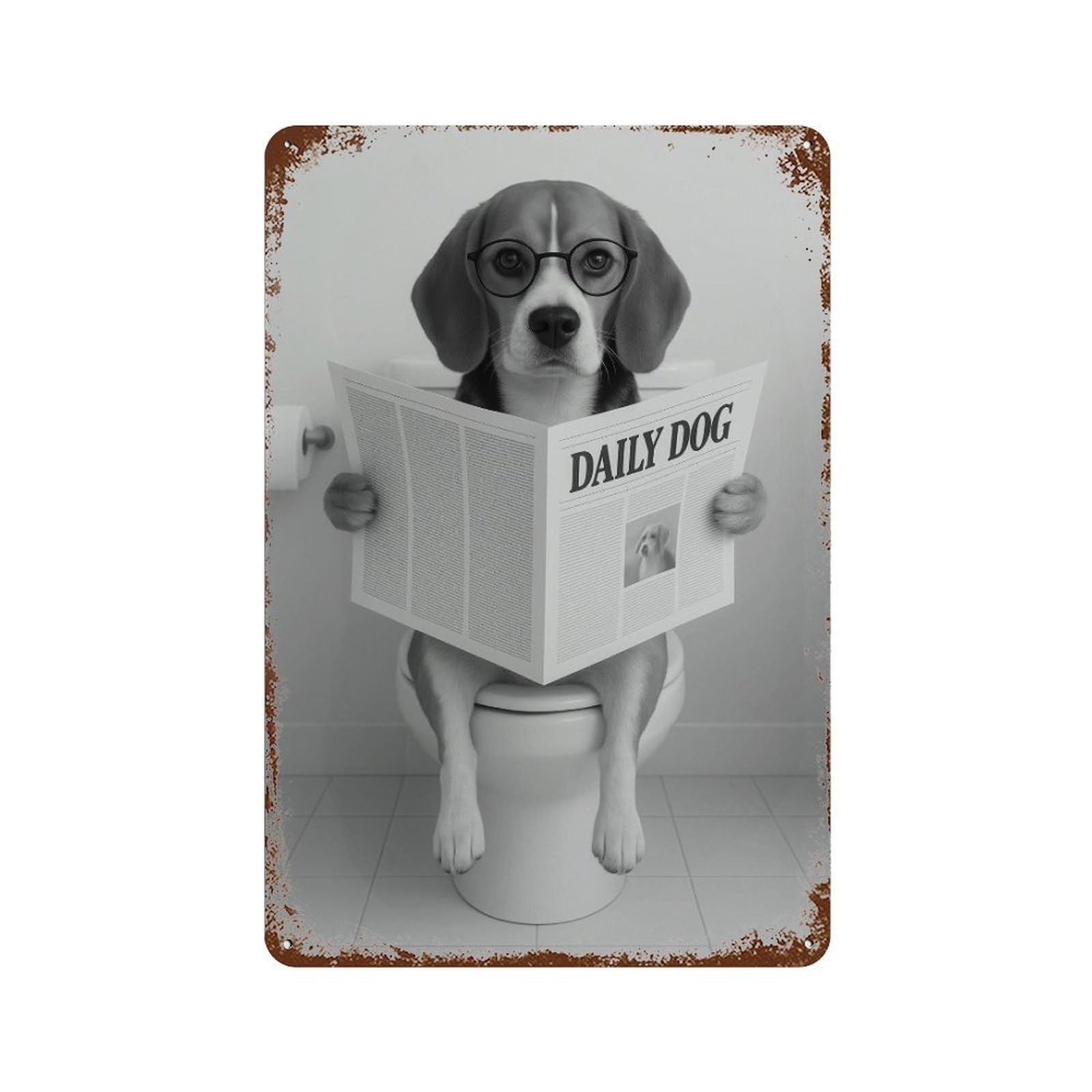 xiaoxiaoshen Beagle Bathroom Print Wall Decor Art Metal Tin Poster Modern Home Decor Art Home Bar Shop Decorations Vintage Sign 30x20cm