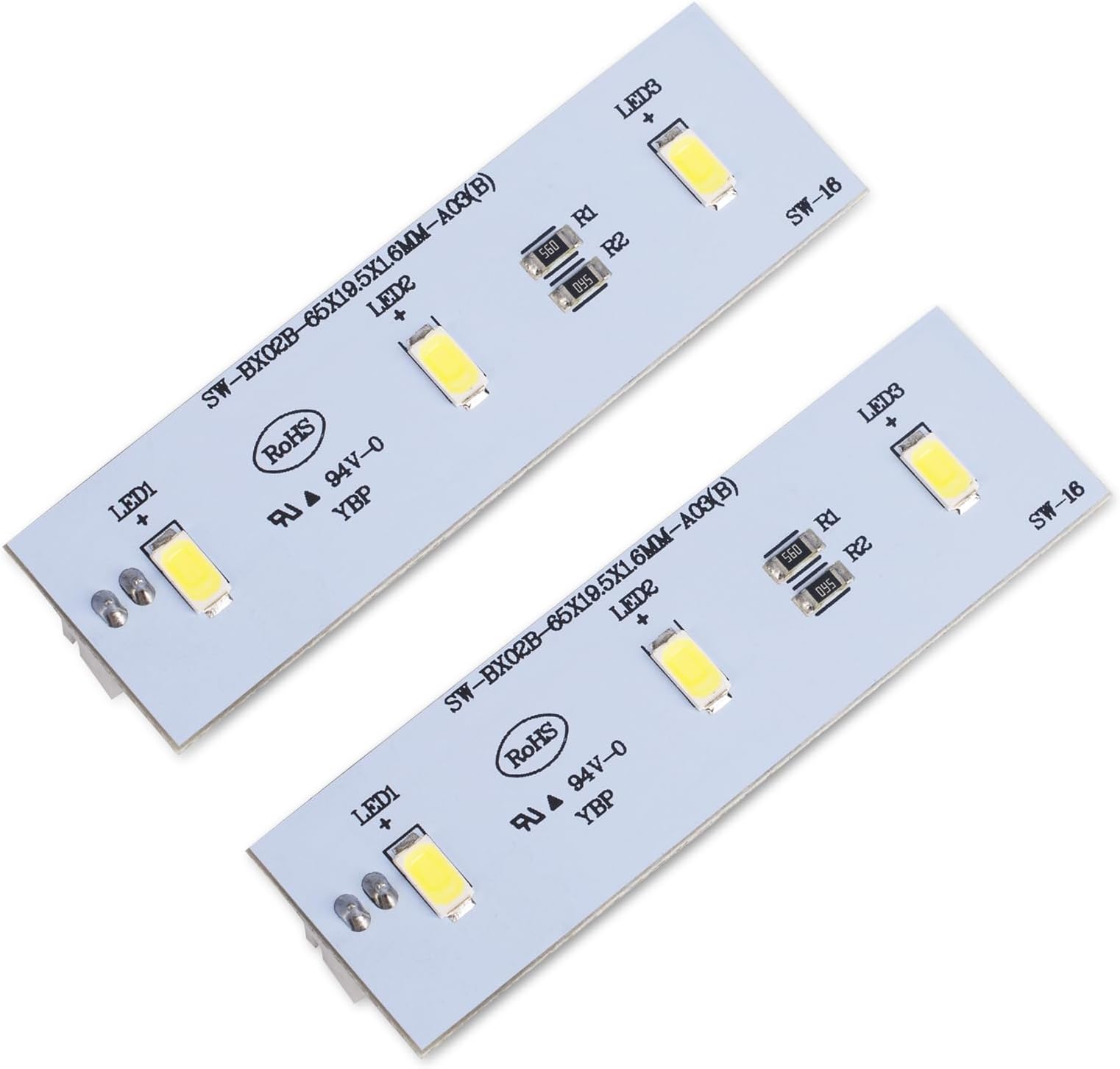SW-BX02B Refrigerator LED Light, Compatible with Electrolux and Magic Chef Refrigerators, Replaces ZBE2350HCA, DC 12V, Refrigerator LED Light Board, 2-Pack