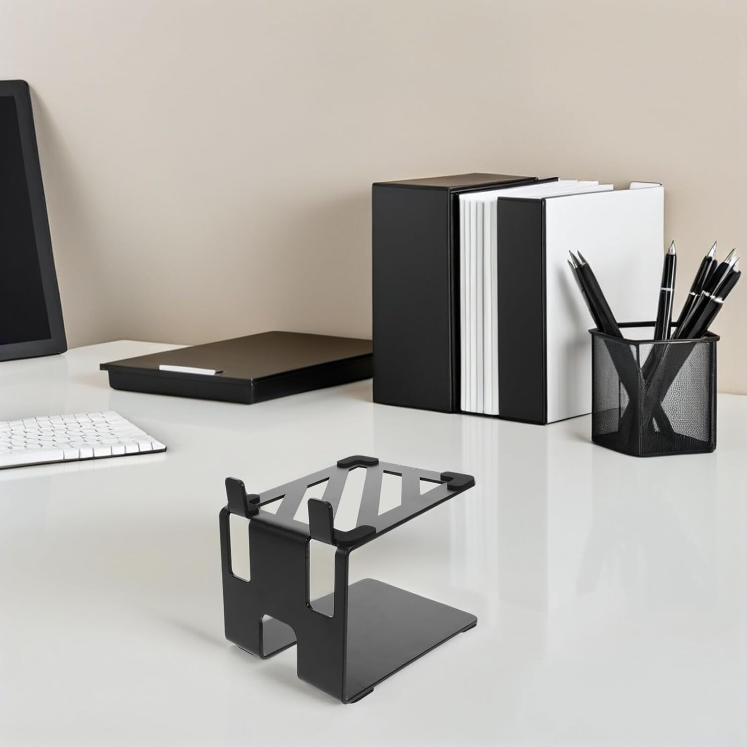 Heavy Duty Metal Desktop Speaker Stand with Shock Absorber 18.5x13x14cm for Office and Gaming Desk Audio Setup