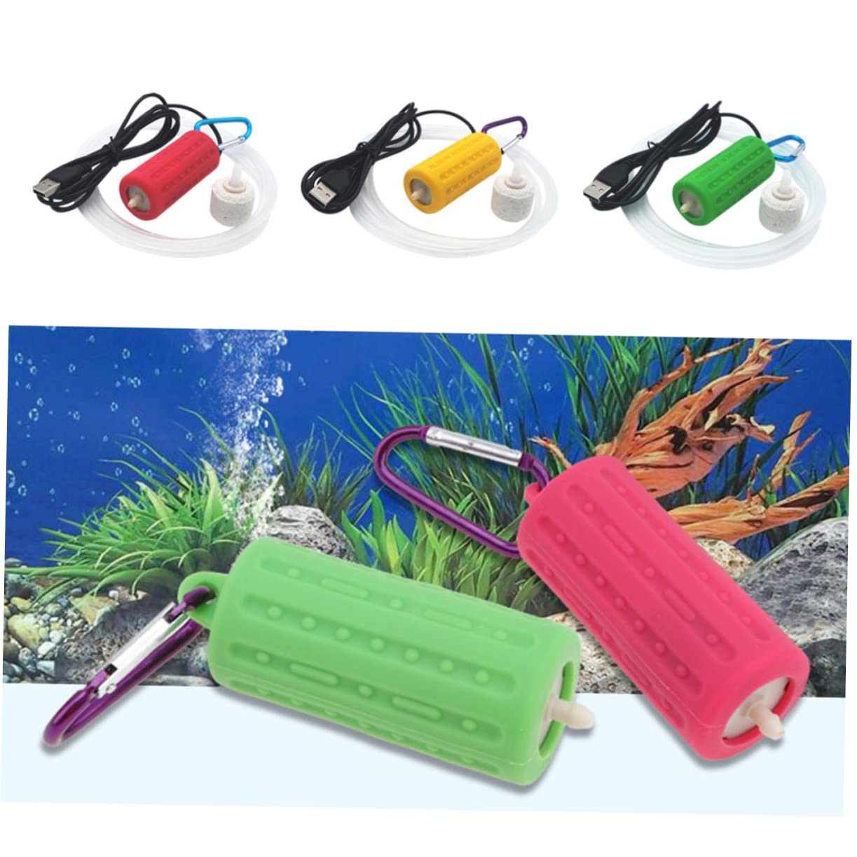 BESPORTBLE 3 Piezas de Aire de oxígeno pequeña de oxígeno aireador de oxigeno para Acuario de Aire del Acuario de Estanque de pecera USB de Agua Pescar