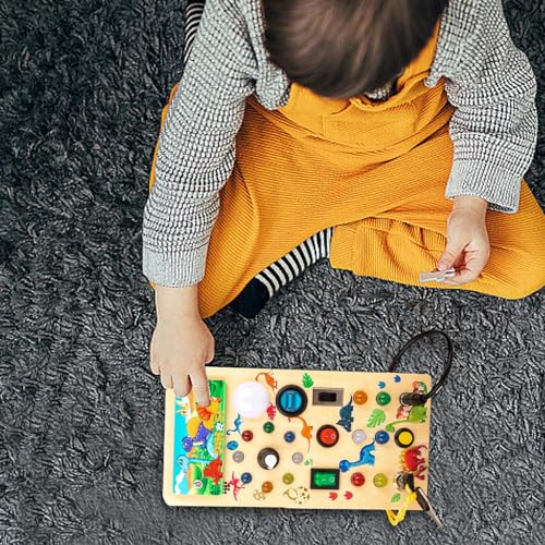 Cjupzi Interruptores ocupados Montessori, brinquedo ocupado Montessori | Placa sensorial Montessori