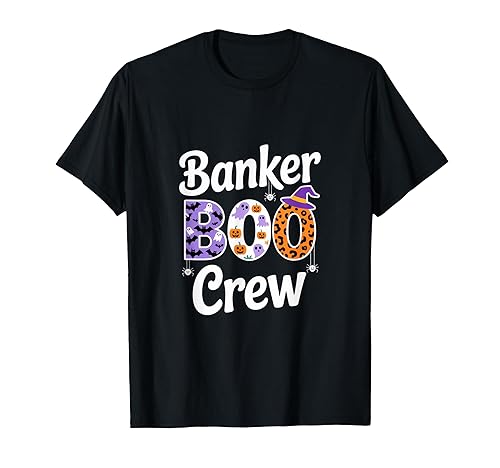 Banker Boo Crew Halloween Enthusiast Spooky Vibes T-Shirt