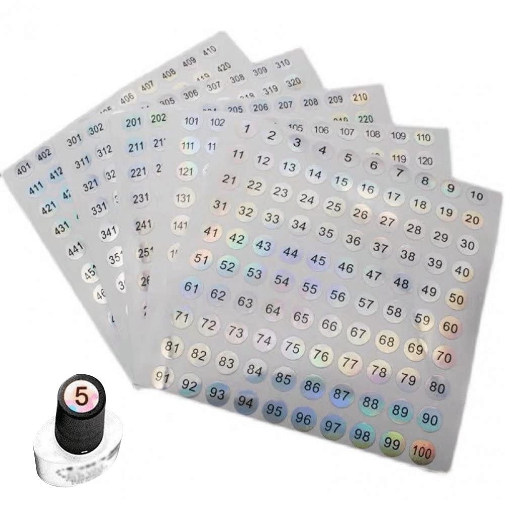 Haowul As Show 1-500 Waterproof Digital Label Self-Adhesive Number Sticker Nail Polish Tableware Scrapbooking Diy Craft Digital Label Stickers