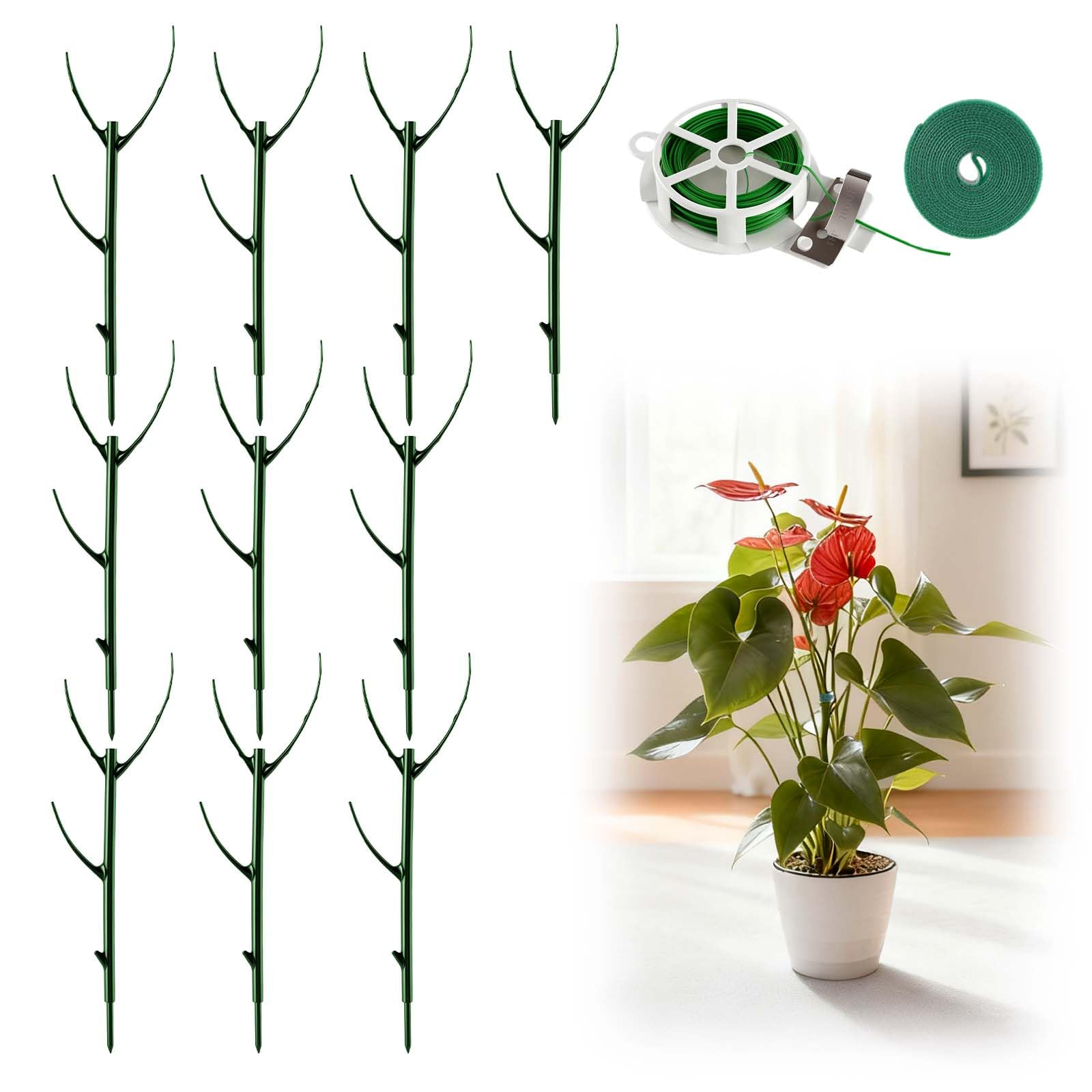 LOOHOI 10 Packs Stackable Monstera Plant Support Stakes