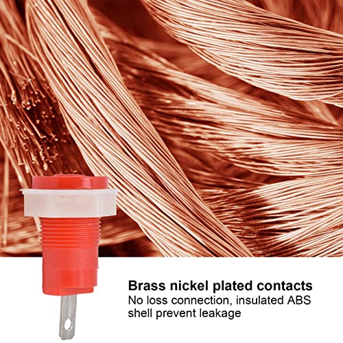 Image of 20Pcs 4mm Banana Jack Female Socket Panel Mount Connector (0.16in /4mm) - Banana Plug Adapter for Amplifier, Terminal, Splitter, Binding Post, 12mm Mounting Hole, 6mm Panel Thickness(Red)