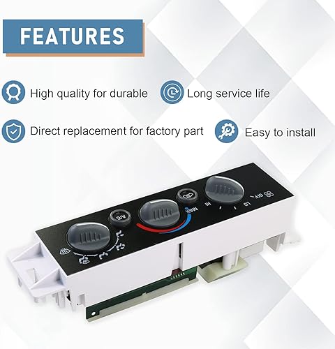 Miniatura 2 de DICMIC Panel de control del calentador de AC, módulo de control de clima sin interruptor de desempañador de ventana trasera para Chevy GMC C1500