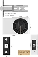 Vista 5 de Lethato Hardware de Puerta de Bolsillo Negro, Cerradura de Puerta de Bolsillo, Pestillo de Puerta de Bolsillo, Cerradura de Privacidad de Puerta