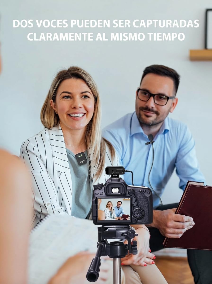 SYNCO Micrófono Inalámbrico Lavalier G2(A2) Pro, Micro de Solapa 2.4 GHz 200m Compatible con Cámara DSLR Videocámaras Móviles Tabletas para Grabación y Entrevistas