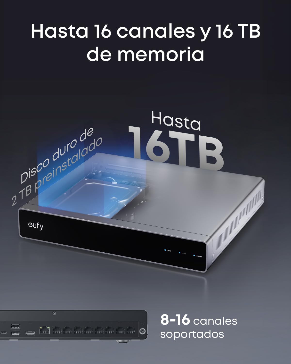 eufy Security S4 Camaras de vigilancia Exterior PoE NVR, 2 cámaras Bullet-PTZ, 2 cámaras Torre, Encuadre y Seguimiento automático IA, búsqueda Inteligente de Video, luz estroboscópica, grabación 24/7