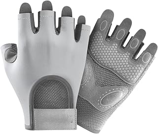 Guantes deportivos transpirables para mujer, para yoga, fitness, ciclismo, ejercicio, antideslizantes, acolchados, con medio dedo