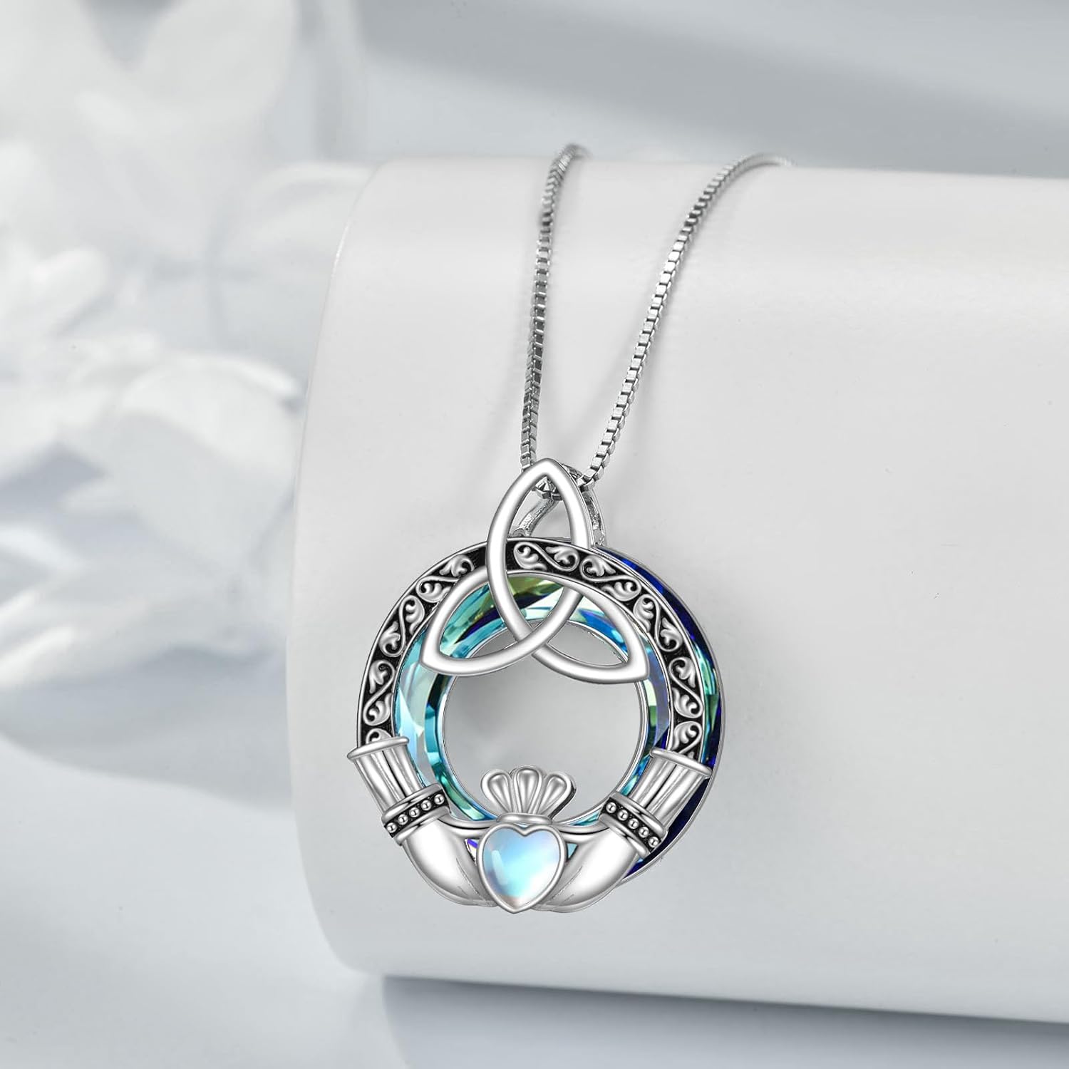 WINNICACA Celtic Knot Necklace 925 Sterling Silver Celtic Pendant Irish Urn Necklace Jewelry Birthday Anniversary Valentine's Day Gifts for Her Women Wife Girlfriend Daughter - Image 4