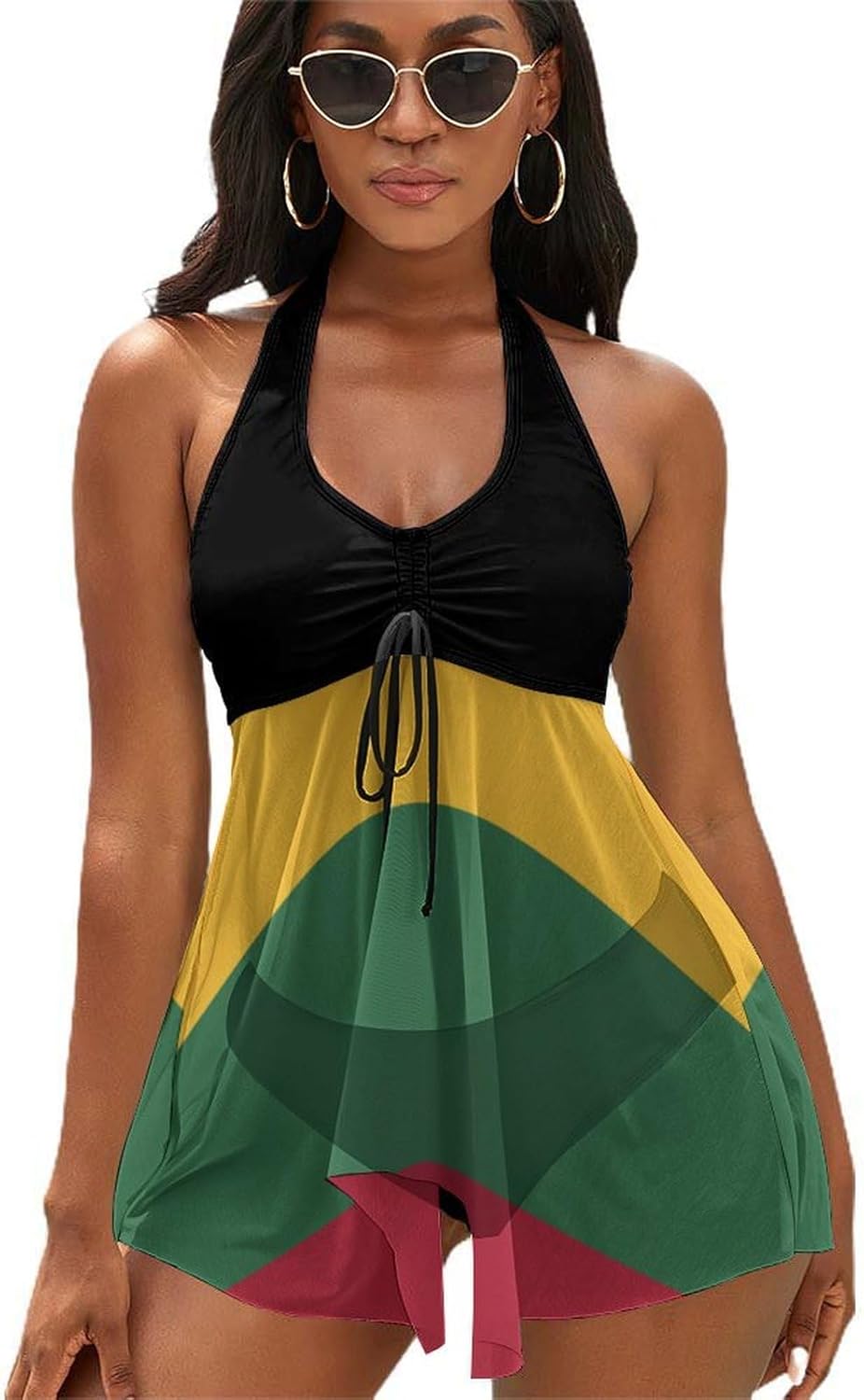 Women's 2 Piece Swimsuit Lithuania Flag Adjustable Strap Swimwear Summer Beach Bathing Suits for Womens